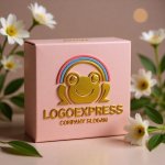 画像10: 笑顔のカエルと虹のロゴ (10)