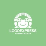 画像4: 笑顔のカエルと虹のロゴ (4)