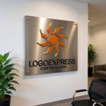 画像7: 輝く太陽と放射状の光が示すのロゴ (7)