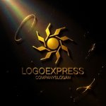 画像12: 輝く太陽と放射状の光が示すのロゴ (12)