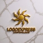 画像13: 輝く太陽と放射状の光が示すのロゴ (13)