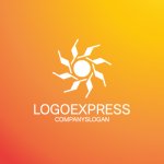 画像4: 輝く太陽と放射状の光が示すのロゴ (4)