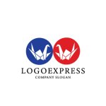 画像1: 平和と繁栄の折り鶴ロゴ (1)