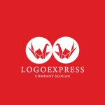 画像4: 平和と繁栄の折り鶴ロゴ (4)