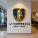 画像10: 雄叫びを上げる狼と盾の高級感ロゴ (10)