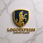 画像13: 雄叫びを上げる狼と盾の高級感ロゴ (13)