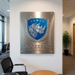 画像7: 力強く堂々としたサイと盾のエンブレムロゴ (7)