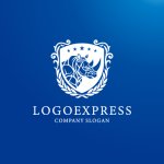 画像4: 力強く堂々としたサイと盾のエンブレムロゴ (4)