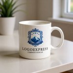 画像16: 雄大な山々と王冠が輝くの紋章ロゴ (16)