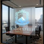 画像11: 雄大な山々と王冠が輝くの紋章ロゴ (11)