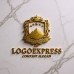 画像13: 雄大な山々と王冠が輝くの紋章ロゴ (13)