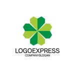 画像1: ハートの葉が織りなす四つ葉のクローバーロゴ (1)