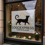 画像7: 三角形とエレガントな猫のロゴ (7)