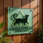 画像11: 三角形とエレガントな猫のロゴ (11)