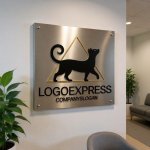 画像13: 三角形とエレガントな猫のロゴ (13)