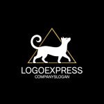 画像4: 三角形とエレガントな猫のロゴ (4)
