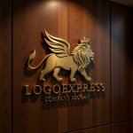 画像5: 翼を持つ獅子と王冠が輝く高級感ロゴ (5)