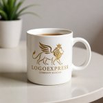 画像16: 翼を持つ獅子と王冠が輝く高級感ロゴ (16)