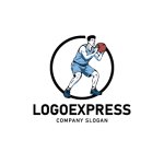 画像1: バスケットボール選手のロゴ (1)