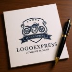 画像6: Mオートバイと盾が示すのエンブレムロゴ (6)