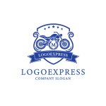 画像1: Mオートバイと盾が示すのエンブレムロゴ (1)