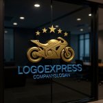 画像15: オートバイと星が輝くのロゴ (15)