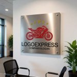 画像7: オートバイと星が輝くのロゴ (7)