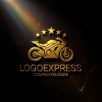 画像12: オートバイと星が輝くのロゴ (12)