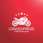 画像4: オートバイと星が輝くのロゴ (4)