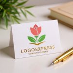 画像16: 咲き誇る花と葉、大地が示すのロゴ (16)