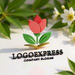 画像12: 咲き誇る花と葉、大地が示すのロゴ (12)