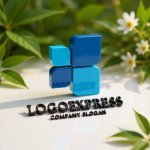 画像12: 繋がりの四角と技術の融合ロゴ (12)