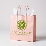 画像6: 優雅な葉自然と調和の円形ロゴ (6)