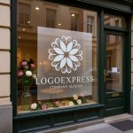 画像7: 優雅な葉自然と調和の円形ロゴ (7)