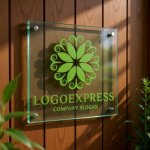 画像11: 優雅な葉自然と調和の円形ロゴ (11)