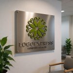 画像13: 優雅な葉自然と調和の円形ロゴ (13)