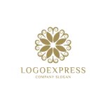 画像3: 優雅な葉自然と調和の円形ロゴ (3)