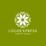 画像4: 優雅な葉自然と調和の円形ロゴ (4)