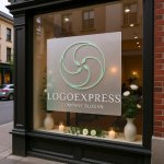 画像7: 葉っぱと渦巻のオーガニック円形ロゴ (7)