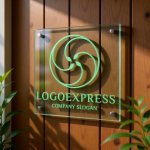 画像11: 葉っぱと渦巻のオーガニック円形ロゴ (11)