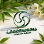 画像12: 葉っぱと渦巻のオーガニック円形ロゴ (12)