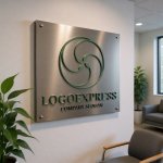 画像13: 葉っぱと渦巻のオーガニック円形ロゴ (13)