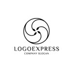 画像3: 葉っぱと渦巻のオーガニック円形ロゴ (3)