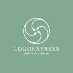 画像4: 葉っぱと渦巻のオーガニック円形ロゴ (4)