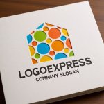 画像14: カラフルなドットの家ロゴ (14)