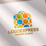 画像11: カラフルなドットの家ロゴ (11)