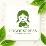 画像9: 笑顔の女の子とティーカップのロゴ (9)