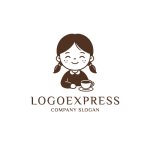 画像3: 笑顔の女の子とティーカップのロゴ (3)