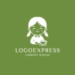 画像4: 笑顔の女の子とティーカップのロゴ (4)