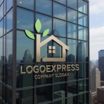 画像16: 葉っぱの煙突があるエコハウスロゴ (16)